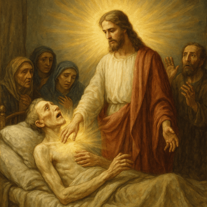 image de Jésus qui guérit un malade
